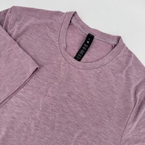 Lululemon Balancer Short Sleeve Shirt Mens XS Dusty Rose Silk Blend LM3DN2S HHDR